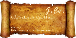 Gündisch Csilla névjegykártya