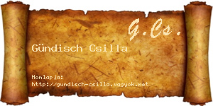 Gündisch Csilla névjegykártya